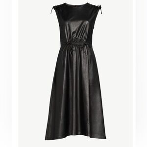 Scoop Faux Leather Midi Dress